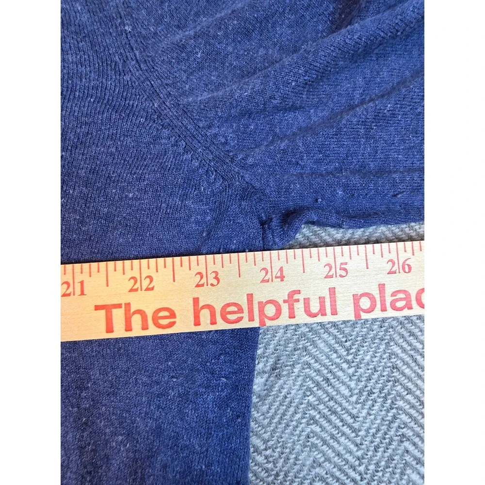 Banana Republic Mens Blue Heathered Crewneck Knit Sweater Ribbed Trim Size XL